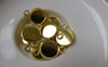 Accessories - 10 Pcs Of Gold Tone Brass Base Settings Connnector Match 10mm Cabochon A6828