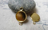 Accessories - 10 Pcs Of Gold Tone Brass Base Settings Connnector Match 12mm Cabochon A6021