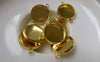 Accessories - 10 Pcs Of Gold Tone Brass Base Settings Connnector Match 14mm Cabochon A6827