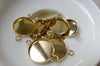 Accessories - 10 Pcs Of Gold Tone Brass Base Settings Connnector Match 16mm Cabochon A6826