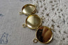 Accessories - 10 Pcs Of Gold Tone Brass Base Settings Connnector Match 16mm Cabochon A6826