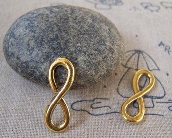 Accessories - 10 Pcs Of Gold Tone Figure 8 Connector Charms 8x23mm A5411
