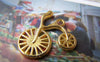 Accessories - 10 Pcs Of Gold Tone Racing Bike Bicycle Charms 24x24mm A938