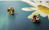 Accessories - 10 Pcs Of Gold Tone Rondelle Clear Rhinestone Spacer Beads 6mm A2144