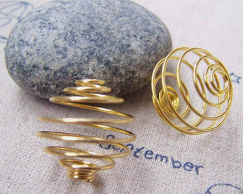 Accessories - 10 Pcs Of Gold Tone Spiral Wire Metal Spring Findings 20x21mm A2996
