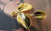 Accessories - 10 Pcs Of Gold Tone Three Leaf Branch Charms 24x27mm A5410