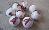 Accessories - 10 Pcs Of Hand Painted Ceramic Round Beads 12mm A2489