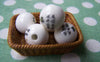 Accessories - 10 Pcs Of Hand Painted Chinese Characters Flower Round Ceramic Beads 12mm A1897