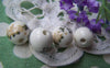Accessories - 10 Pcs Of Hand Painted Chinese Characters Flower Round Ceramic Beads 12mm A1897