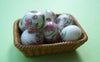 Accessories - 10 Pcs Of Hand Painted Flower Ceramic Rondelle Beads 9x12mm A1882