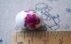Accessories - 10 Pcs Of Hand Painted Flower Oval Chinese Ceramic Beads 13x18mm A1857