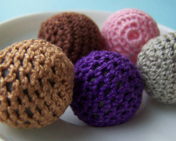 Accessories - 10 Pcs Of Hand Woven Yarn Glass Balls Assorted Color 21mm A3507