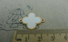 Accessories - 10 Pcs Of KC Gold Edged White Enamel Plum Flower Charms 20x25mm A5911