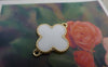 Accessories - 10 Pcs Of KC Gold Edged White Enamel Plum Flower Charms 20x25mm A5911