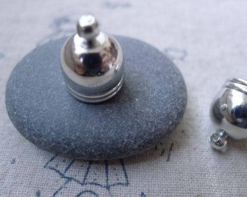 Accessories - 10 Pcs Of Platinum White Gold Tone Bead Tassel Caps Cord Ends Charms 12x14mm A7660