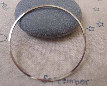 Accessories - 10 Pcs Of Platinum White Gold Tone Brass Seamless Rings 40mm 18gauge A7371