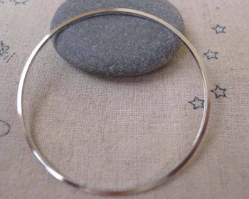 Accessories - 10 Pcs Of Platinum White Gold Tone Brass Seamless Rings  50mm 17gauge A7370