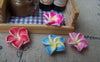 Accessories - 10 Pcs Of Polymer Clay Five Leaf Flower Cabochon Assorted Color   15mm A3730