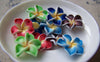 Accessories - 10 Pcs Of Polymer Clay Five Leaf Flower Cabochon Assorted Color  20mm A3618