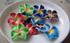 Accessories - 10 Pcs Of Polymer Clay Five Leaf Flower Cabochon Assorted Color  20mm A3618
