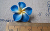 Accessories - 10 Pcs Of Polymer Clay Five Leaf Flower Cabochon Assorted Color  20mm A3618