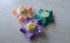 Accessories - 10 Pcs Of Polymer Clay Five Leaf Flower Cabochon Assorted Color  20mm A3618