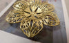 Accessories - 10 Pcs Of Raw Brass Filigree Huge Flower Embellishments 37mm A7325