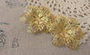 Accessories - 10 Pcs Of Raw Brass Filigree Huge Flower Embellishments 37mm A7325