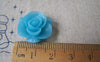 Accessories - 10 Pcs Of Resin Baby Blue Round Flower Cameo 21mm A4709