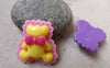 Accessories - 10 Pcs Of Resin Bowtie Bear Cubs Cameo Cabochon Assorted Color 24x25mm A6065