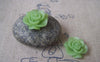 Accessories - 10 Pcs Of Resin Green Round Flower Cameo 21mm A4706