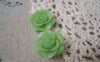 Accessories - 10 Pcs Of Resin Green Round Flower Cameo 21mm A4706