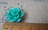 Accessories - 10 Pcs Of Resin Light Green Round Flower Cameo 21mm A4708