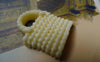 Accessories - 10 Pcs Of Resin Light Yellow Basketweave Handbag Cameo Size 23x26mm A5698