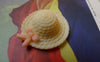Accessories - 10 Pcs Of Resin Light Yellow Bow Summer Hat Cameo Size 26x29mm  A5616