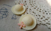 Accessories - 10 Pcs Of Resin Light Yellow Bow Summer Hat Cameo Size 26x29mm  A5616