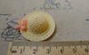 Accessories - 10 Pcs Of Resin Light Yellow Bow Summer Hat Cameo Size 34x38mm  A5617