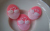 Accessories - 10 Pcs Of Resin Oval White Swan On Pink Cameo 18x25mm A4660