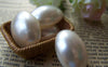 Accessories - 10 Pcs Of Resin Pearl White Oval Cameo Cabochons 18x25mm A3623