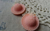 Accessories - 10 Pcs Of Resin Pink Bow Summer Hat Cameo Size 26x29mm A5677