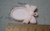 Accessories - 10 Pcs Of Resin Pink Oval Bow Tie Cameo Cabochon Base Settings Match 18x25mm A4906