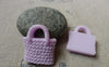 Accessories - 10 Pcs Of Resin Purple Basketweave Handbag Cameo Size 23x26mm A5696