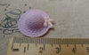 Accessories - 10 Pcs Of Resin Purple Bow Summer Hat Cameo Size 26x29mm A5609