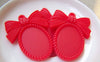 Accessories - 10 Pcs Of Resin Red Oval Bow Tie Knot Cameo Cabochon Base Settings Match 18x25mm A3073