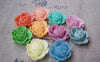 Accessories - 10 Pcs Of Resin Rose Flower Cameo Cabochon Assorted Color  19x22mm A3620