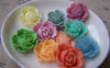 Accessories - 10 Pcs Of Resin Rose Flower Cameo Cabochon Assorted Color  19x22mm A3620