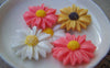 Accessories - 10 Pcs Of Resin Round Daisy Flower Cameo Cabochon Assorted Color 27mm A2453