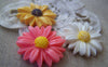 Accessories - 10 Pcs Of Resin Round Daisy Flower Cameo Cabochon Assorted Color 27mm A2453