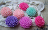 Accessories - 10 Pcs Of Resin Round Flower Cameo Cabochon Assorted Color 15mm A2811