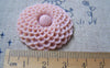 Accessories - 10 Pcs Of Resin Round Flower Cameo Cabochon Pink 34mm A2847